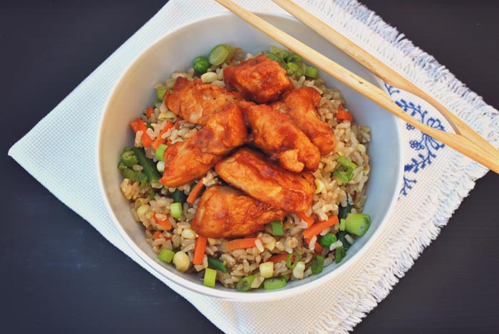 Receta: 1 pollo agrio saludable Receta de pollo y arroz